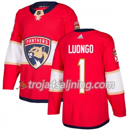 Florida Panthers tröja Roberto Luongo 1 Röd 2017-2018 Adidas Authentic - NHL Tröjor Herr